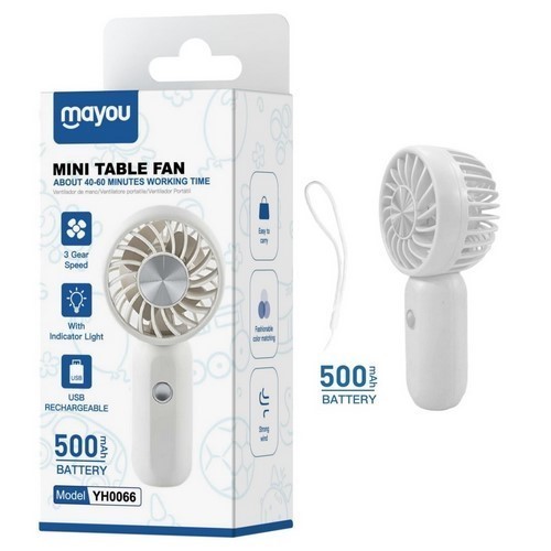 VENTILADOR MAYOU YH0066 BLANCO MINI C/CORREA